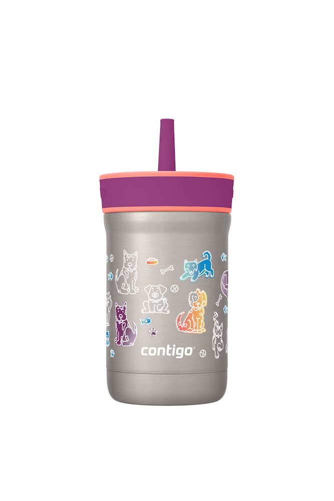 Kids Leighton Spill-Proof Stainless Steel Tumbler with Straw, 12oz V0